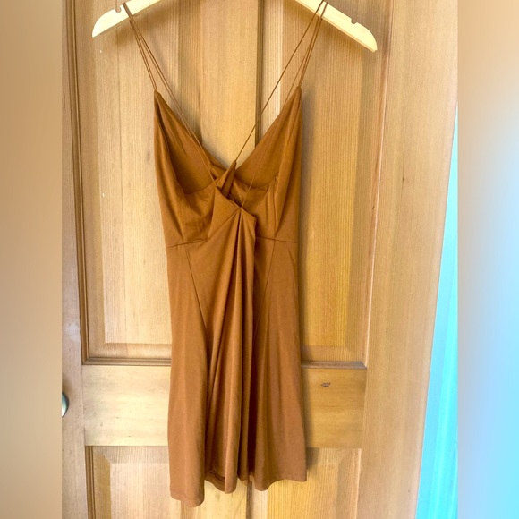 Spaghetti strap Caramel coffee dress - Picture 3 of 3